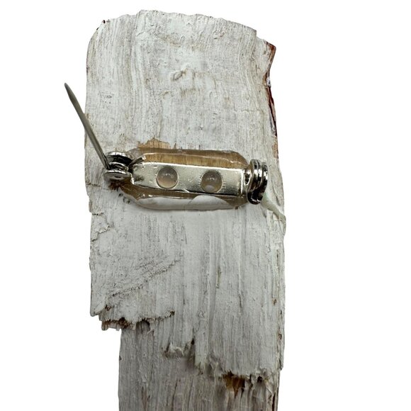 Hand Painted Santa Claus Wood Pin Brooch Christmas Holiday Hat Red White - Picture 6 of 9